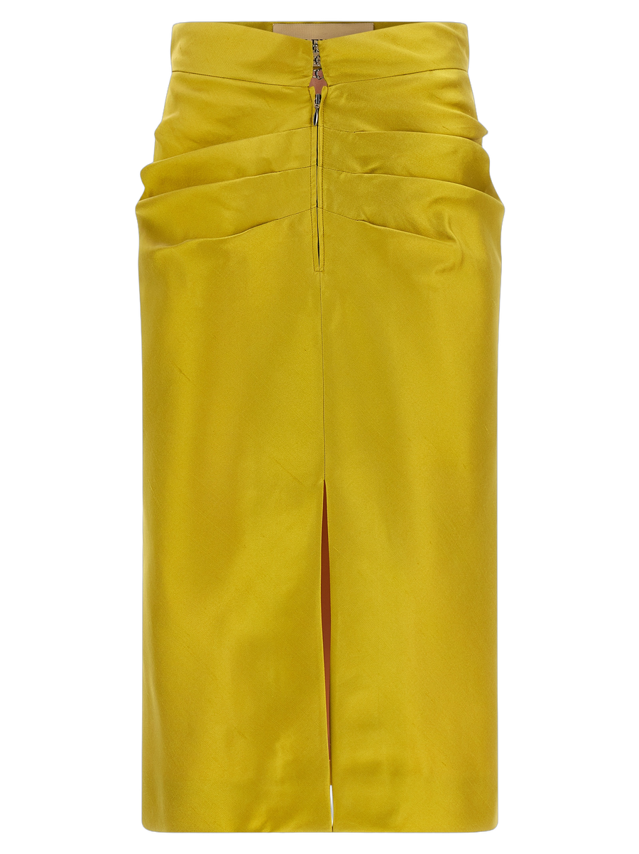 Valentino Garavani 100% silk skirt in yellow