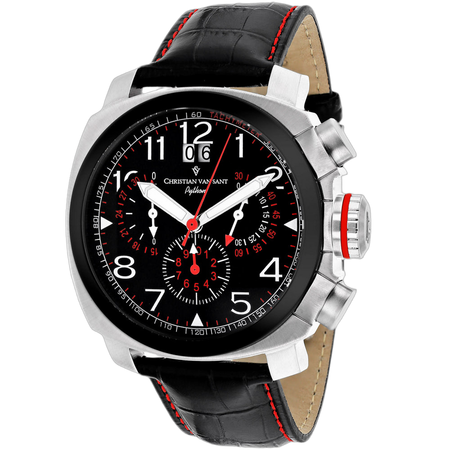 Christian Van Sant Stainless steel case watch in black
