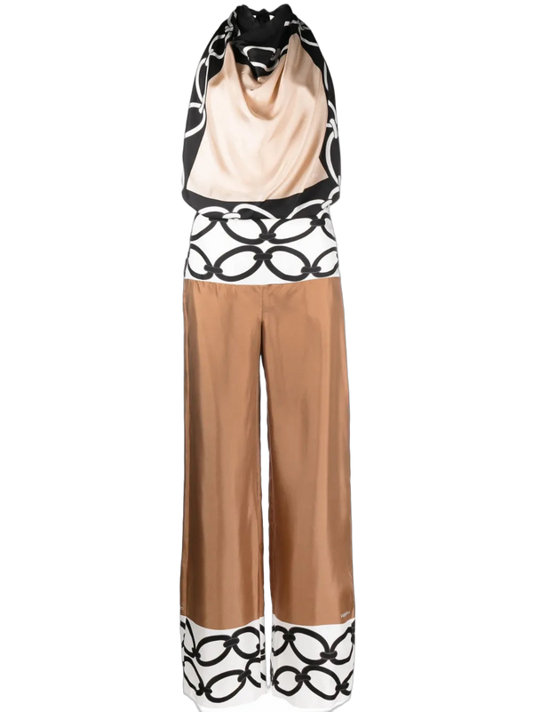 Valentino silk pant suit in beige