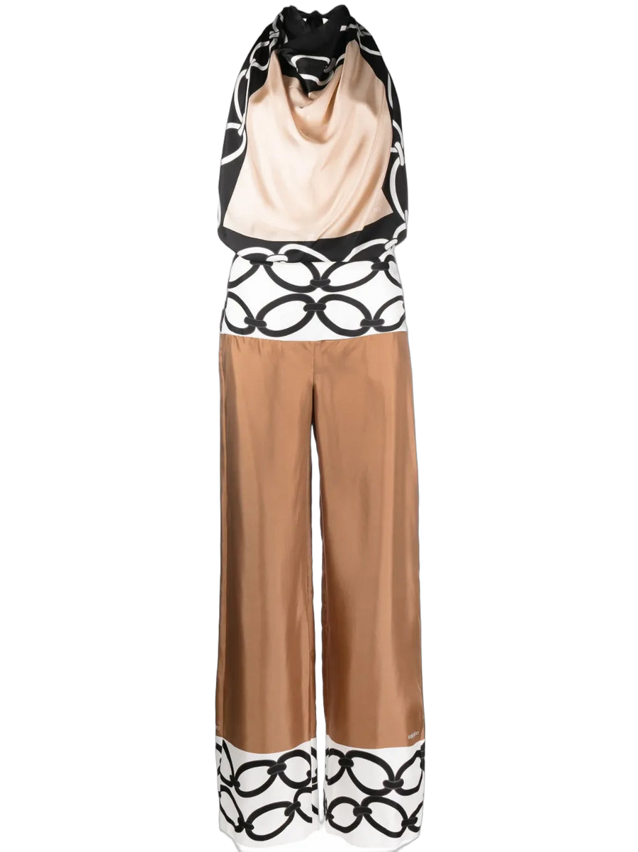 Valentino silk pant suit in beige