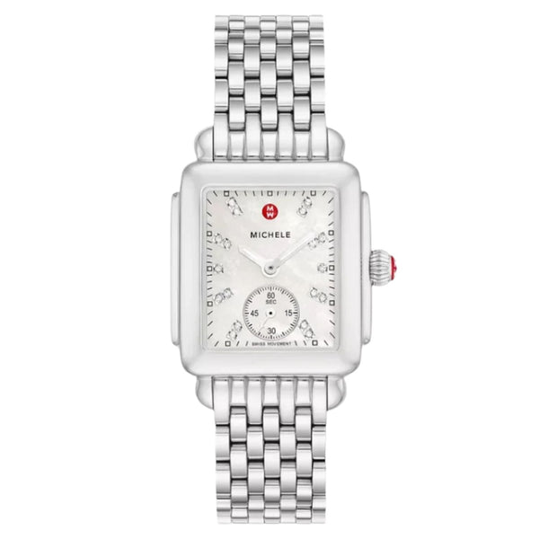 Michele Stainless steel case watch in white