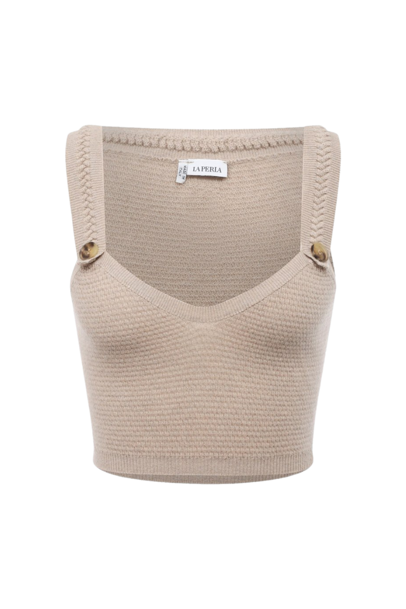 La Perla 70% Wool tank top in beige