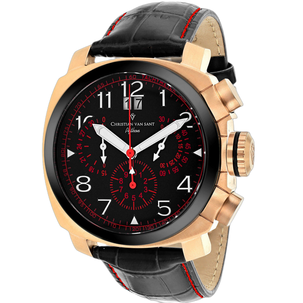 Christian Van Sant Stainless steel case watch in black
