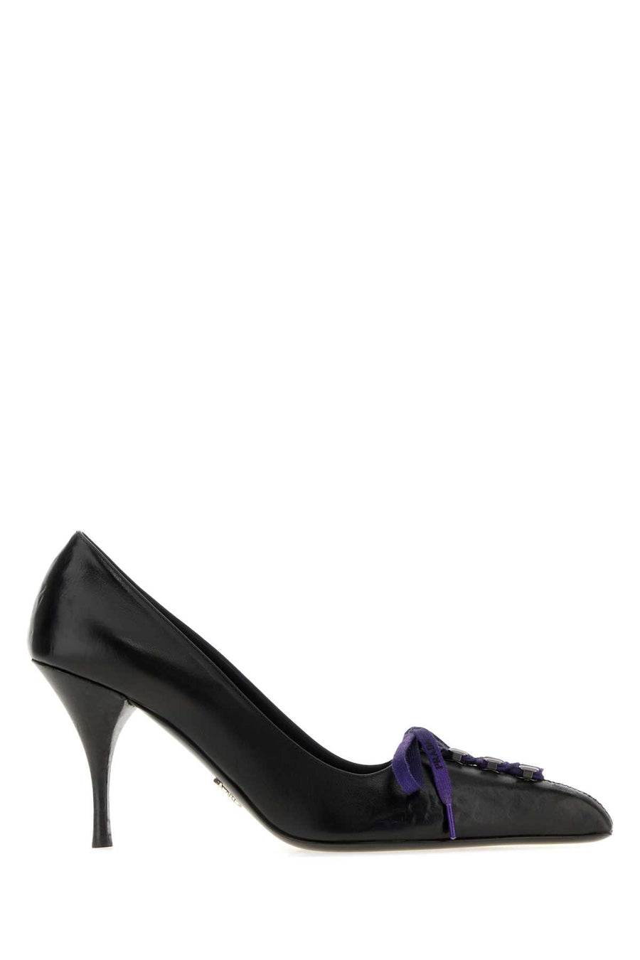 Black Leather Pumps Nero Scarpe Con Tacco
