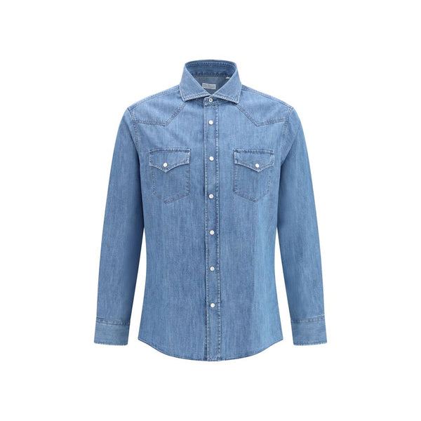 Brunello Cucinelli 100% Cotton shirt in blue