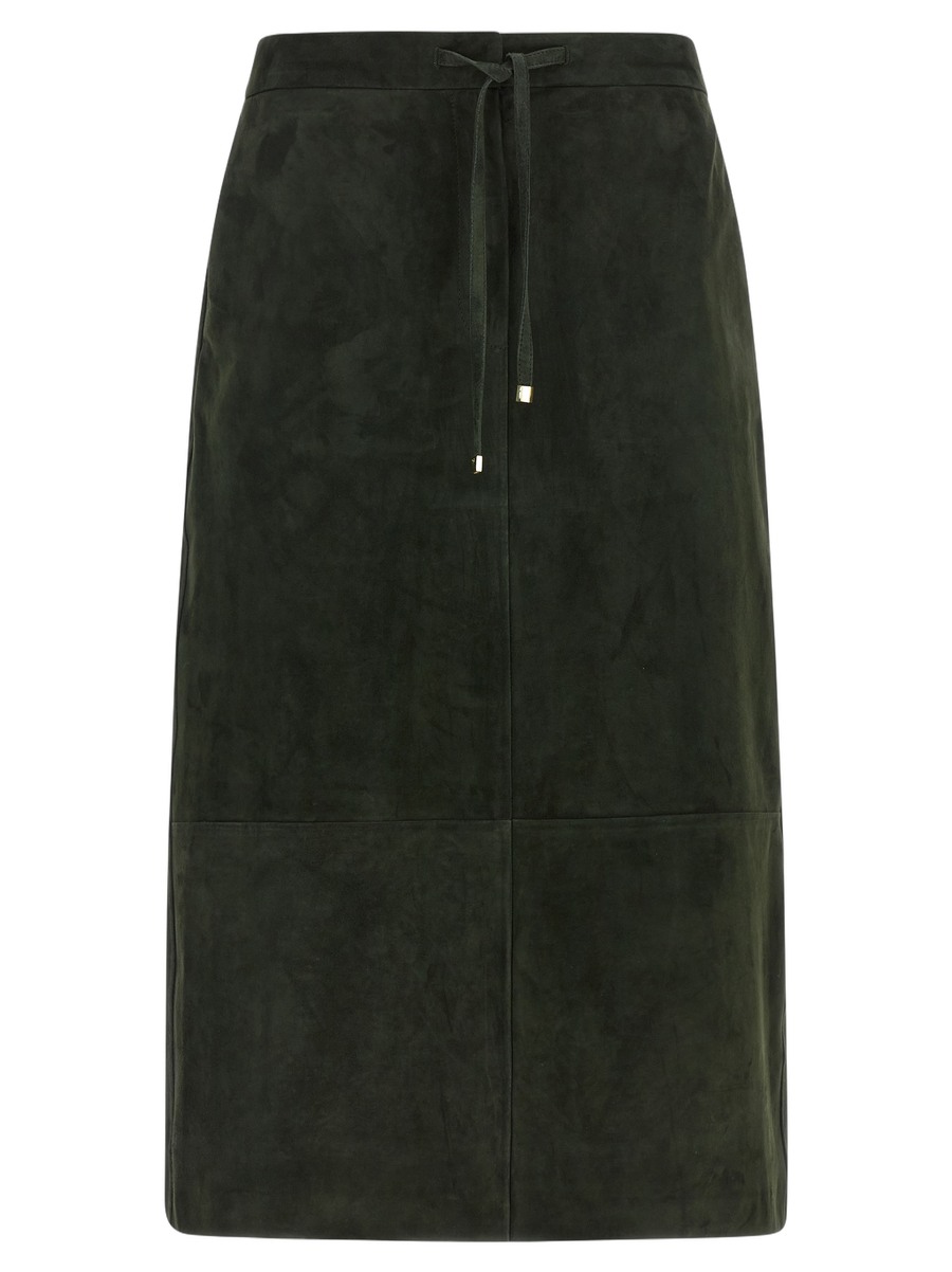 'S Max Mara 100% Lamb Leather skirt in green