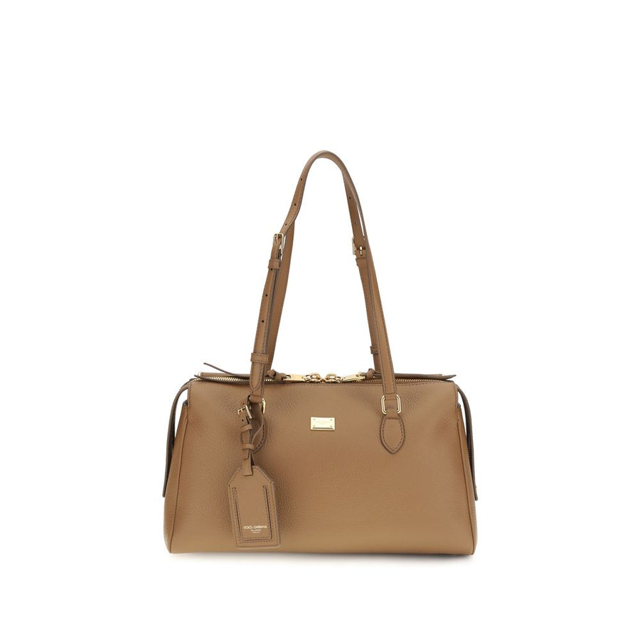 Dolce & Gabbana 100% Calf Leather Bos Taurus shoulder bag in beige