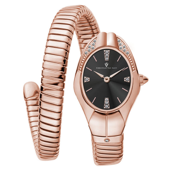 Christian Van Sant Stainless steel case and bracelet watch in rose gold