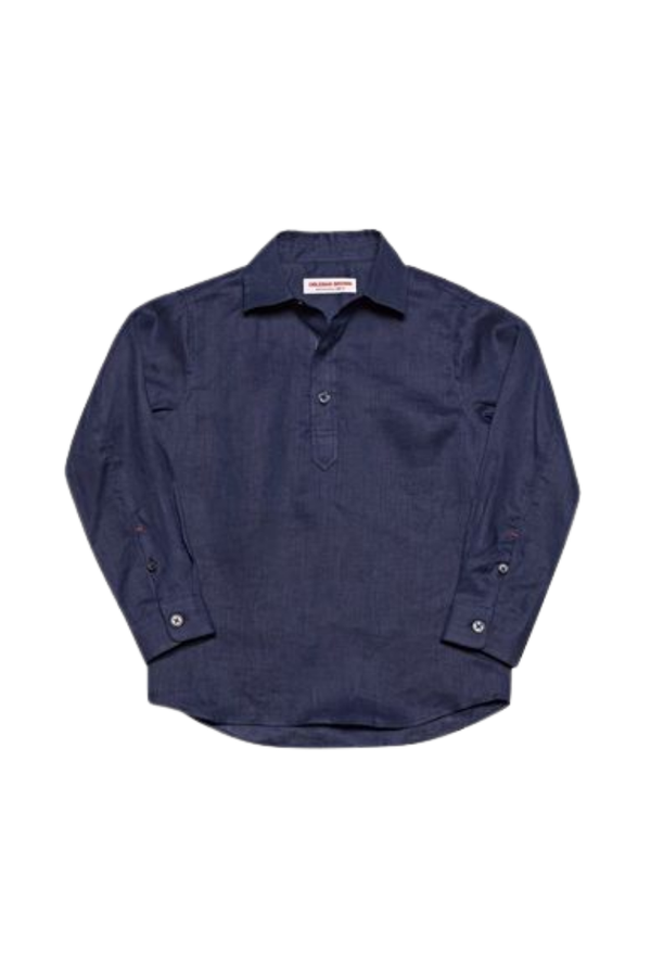 Orlebar Brown 100% Linen shirt in navy