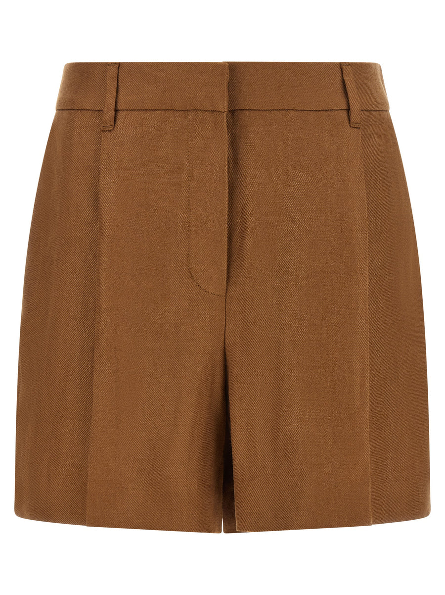 Brunello Cucinelli 100% linen bermuda shorts in brown