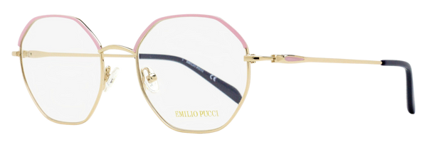 Pucci Slim Geometric Eyeglasses Ep5169 028 Gold-Rose 54mm Gold/rose Metal/plastic (acetate)