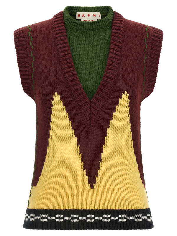 Bordeaux Wool Sleeveless Jacket Clothing