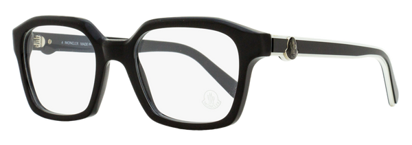 Moncler Rectangular Eyeglasses Ml5181 001 Black-White 52mm Black/white Plastic (acetate)