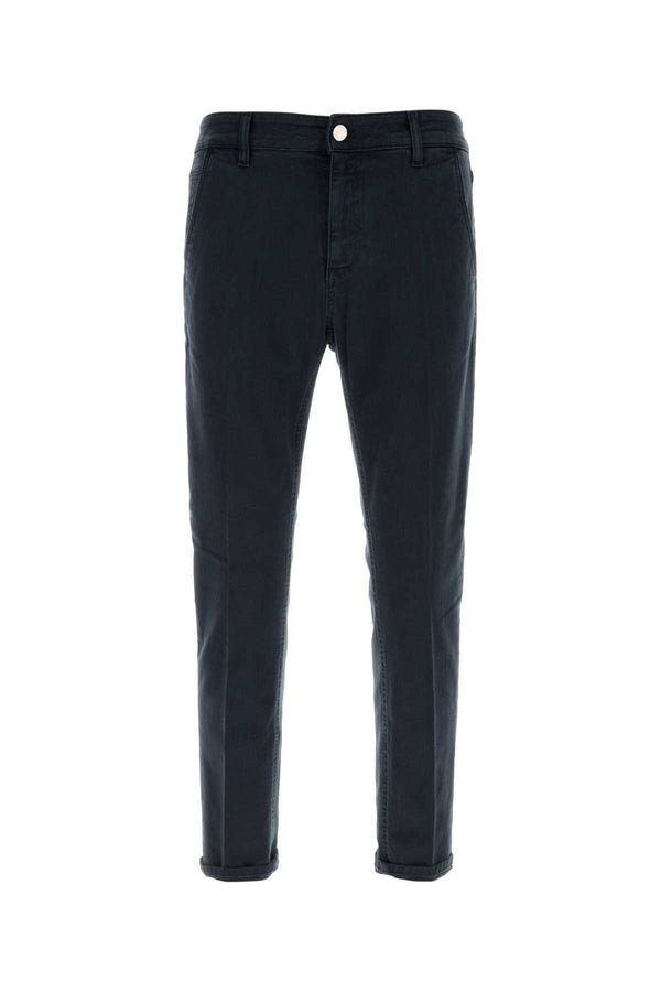 Navy Blue Stretch Denim Jeans Exterior: Cotton Elastane