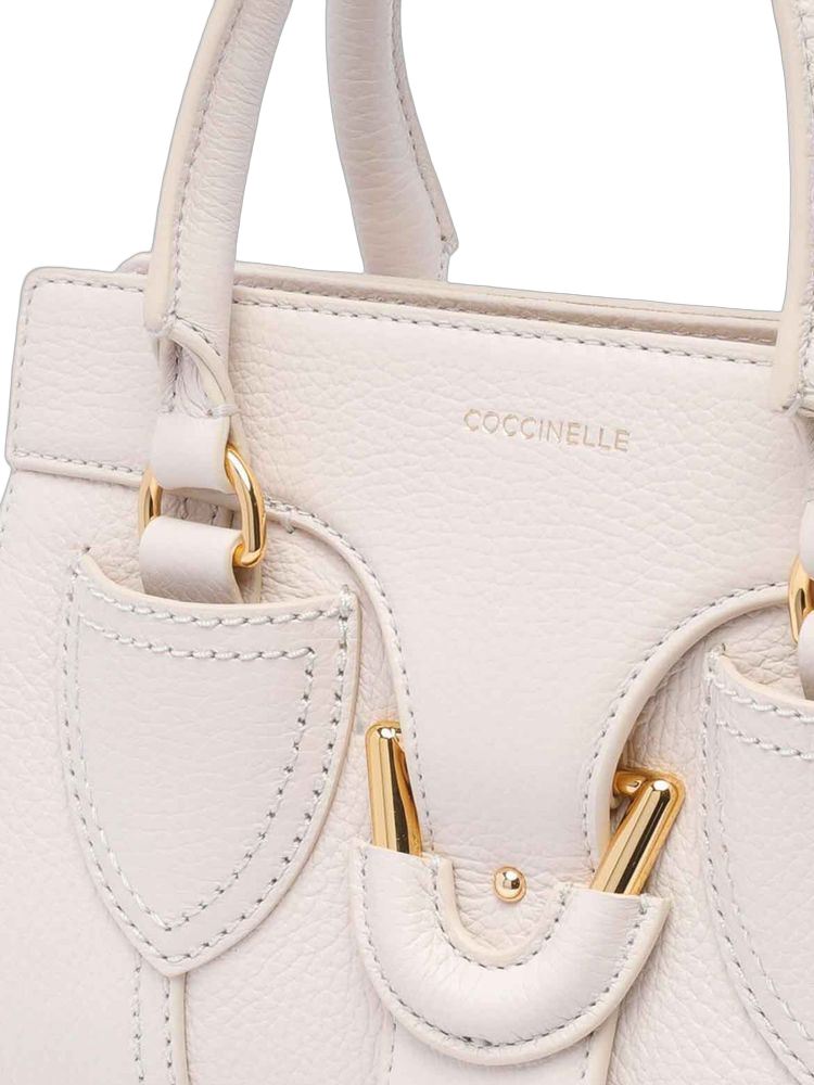 Coccinelle Cow leather shoulder bag in white