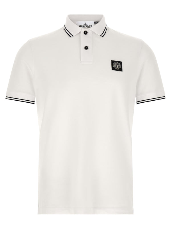 Stone Island 95% cotton polo in white