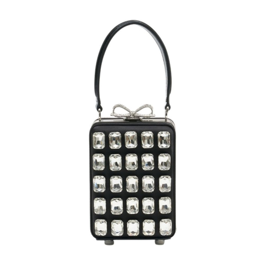 Self-Portrait Silk clutch in black