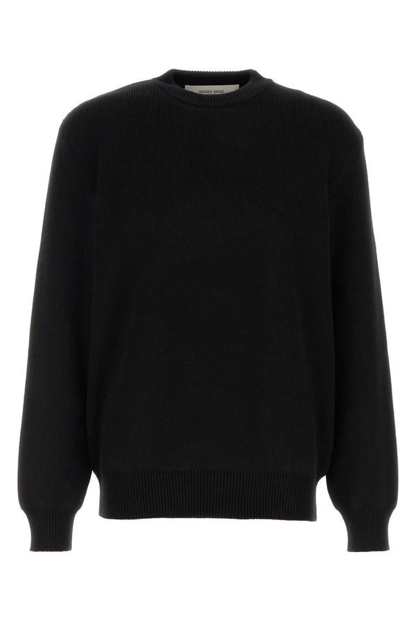 Black Stretch Cotton Blend Sweater Maglieria