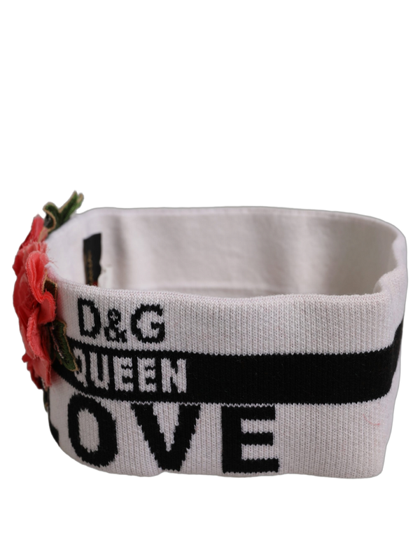 Dolce & Gabbana 90% Virgin Wool headband in white