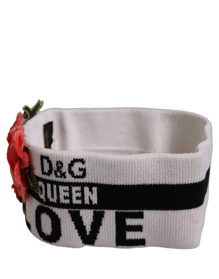 Dolce & Gabbana 90% Virgin Wool headband in white