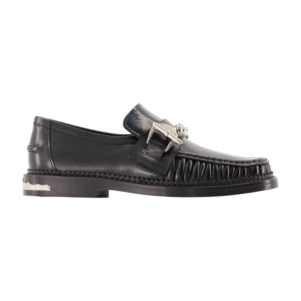 Aj1510 Loafers - Toga Pulla Leather Black Cowhide Shoes / Flat-shoes