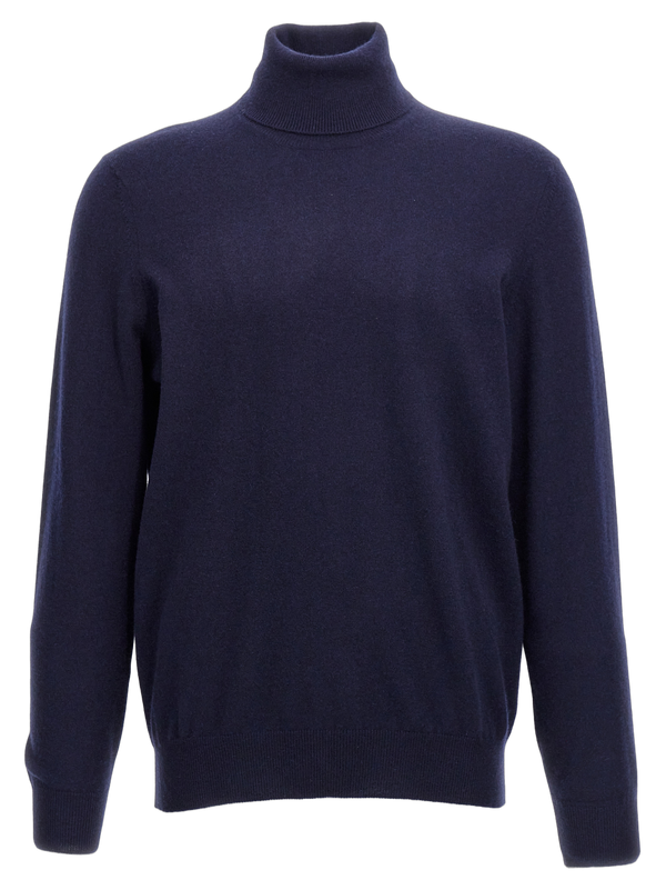 Brunello Cucinelli 100% Cashmere turtleneck sweater in blue