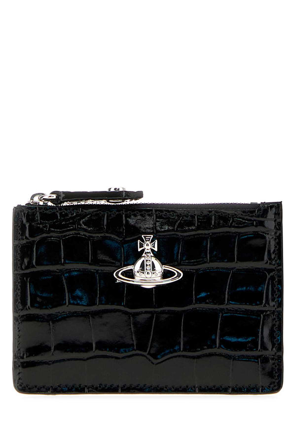 Vivienne Westwood Card Exterior: 100% Leather; Finishing: Silver metal card case in black