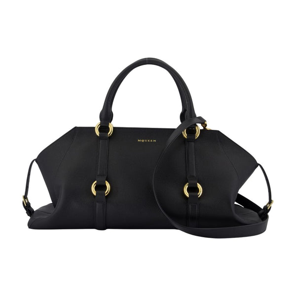 Alexander McQueen Calfskin top handle bag in black