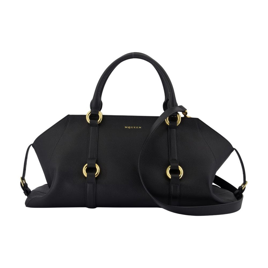 Alexander McQueen Calfskin top handle bag in black
