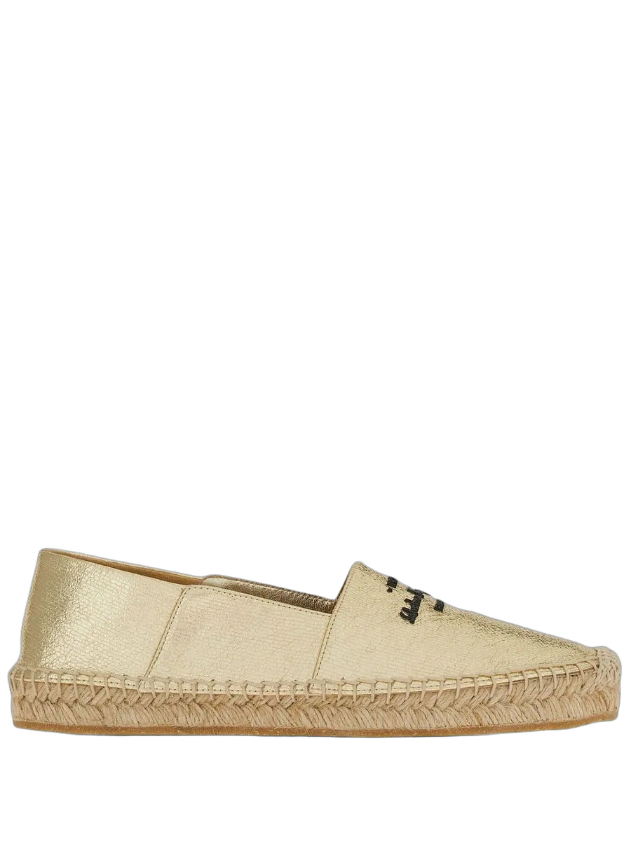 Ferragamo Goatskin espadrille in gold
