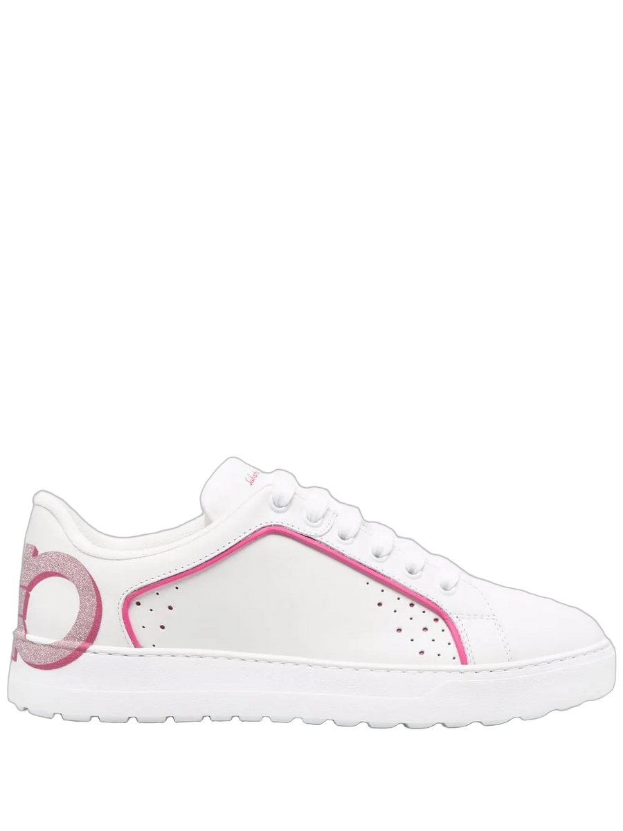 Ferragamo Calf leather sneaker in white