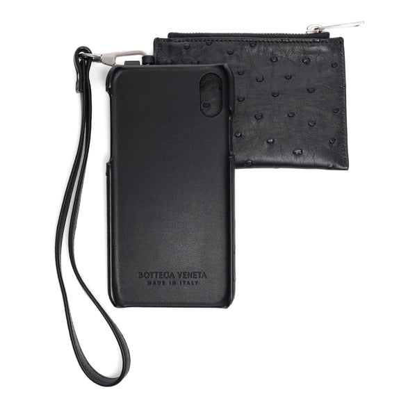Bottega Veneta Leather card case in black