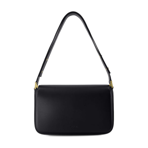 Patou calfskin shoulder bag in black