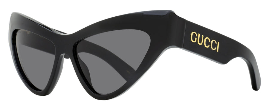 Gucci Extreme Cat Eye Sunglasses Gg1294s 001 Black 57mm Plastic (acetate)