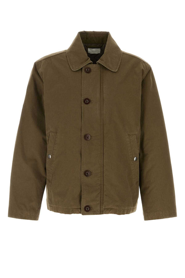Olive Green Canvas Rafi Jacket Brownkhaki Giacche E Gilet