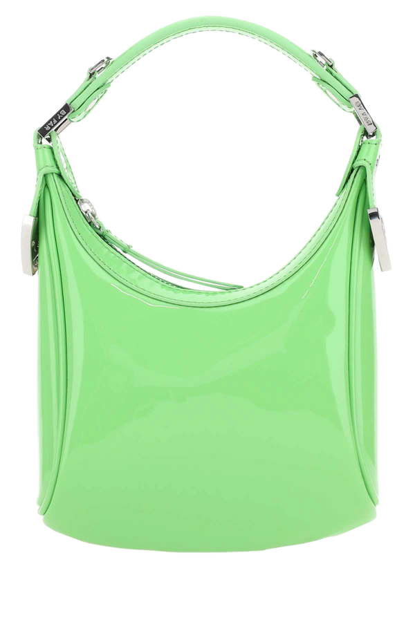 By Far Exterior: 100% Bovine leather shoulder bag in green