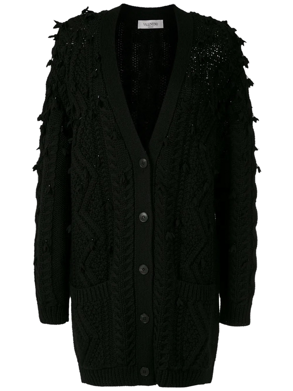 Valentino Virgin wool cardigan in black