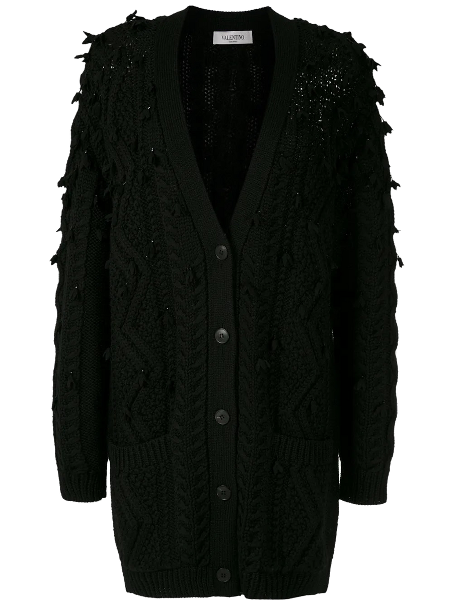 Valentino Virgin wool cardigan in black