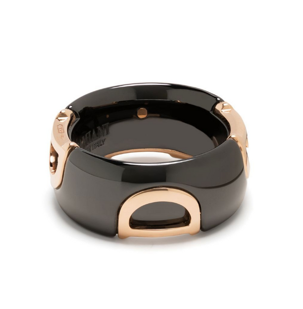 Damiani 18kt Rose Gold ring in black