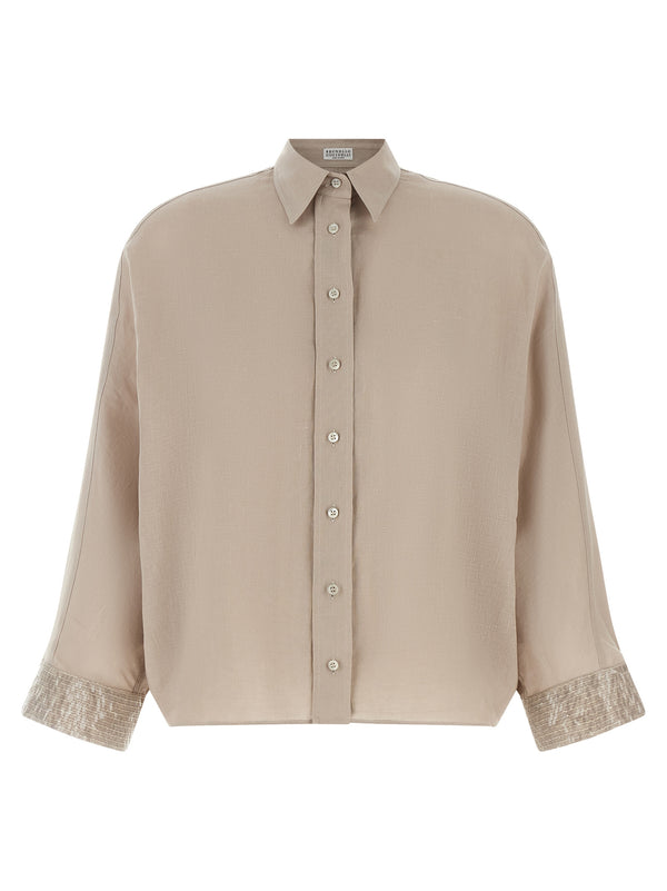 Brunello Cucinelli 100% Linen blouse in beige