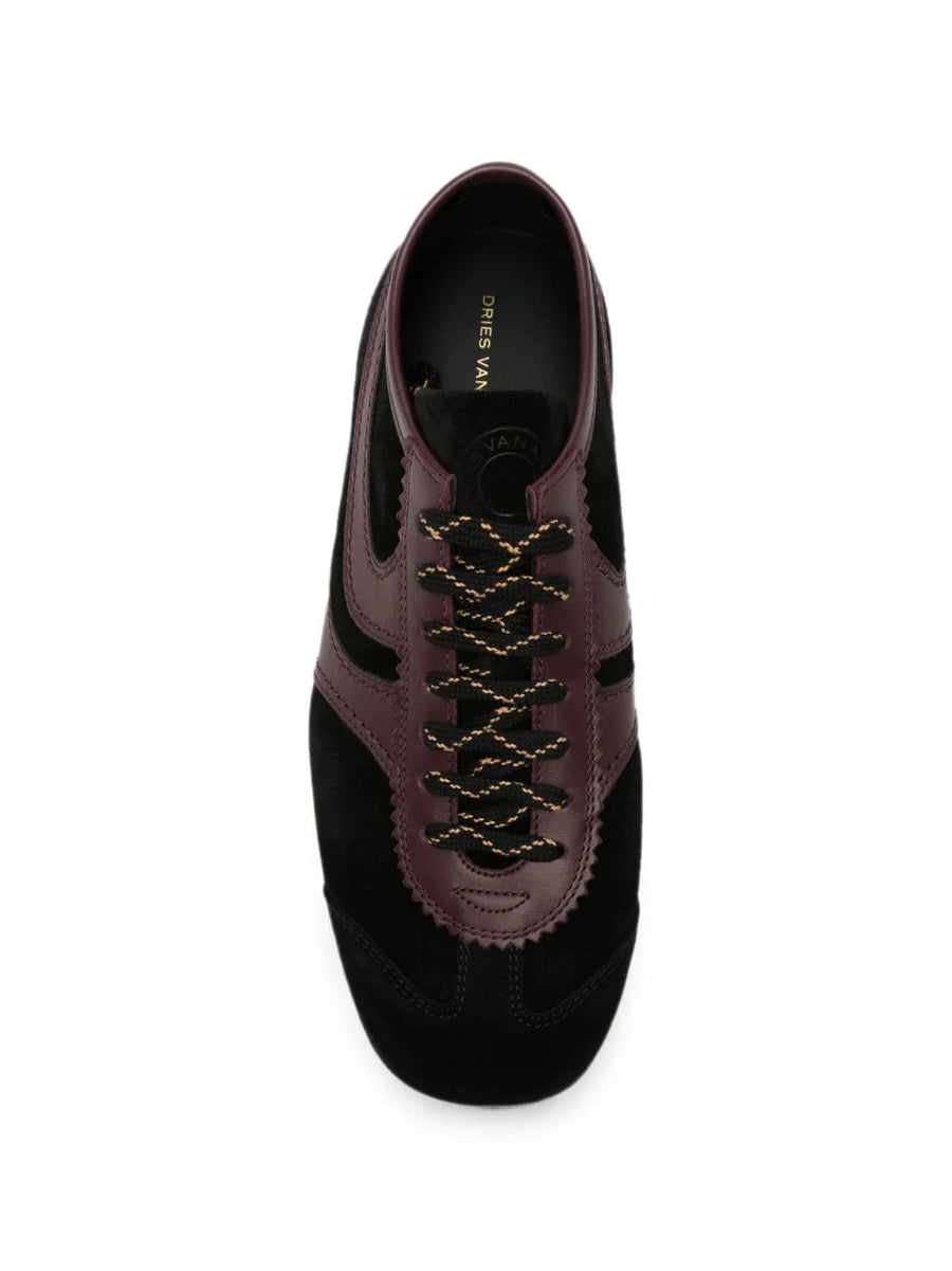 Dries Van Noten Suede Bicolor Sneaker — Black