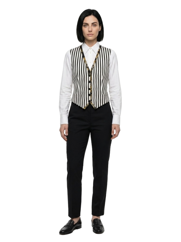 Bicolor Cotton Waistcoat Clothing