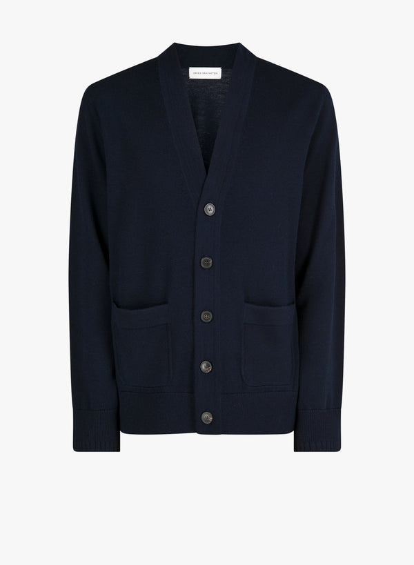 Dries Van Noten Wool cardigan in navy