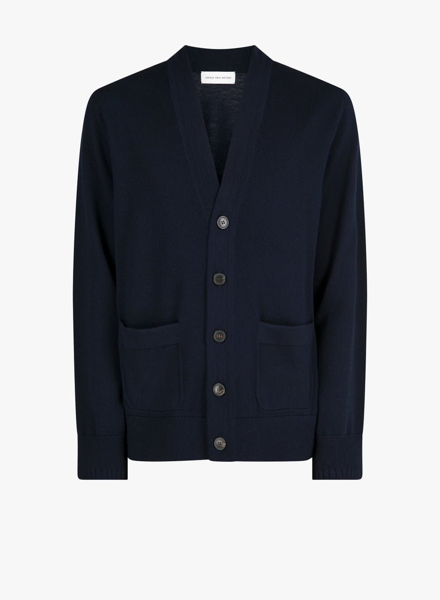 Dries Van Noten Wool cardigan in navy