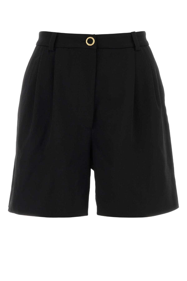 Black Stretch Crepe Bermuda Shorts