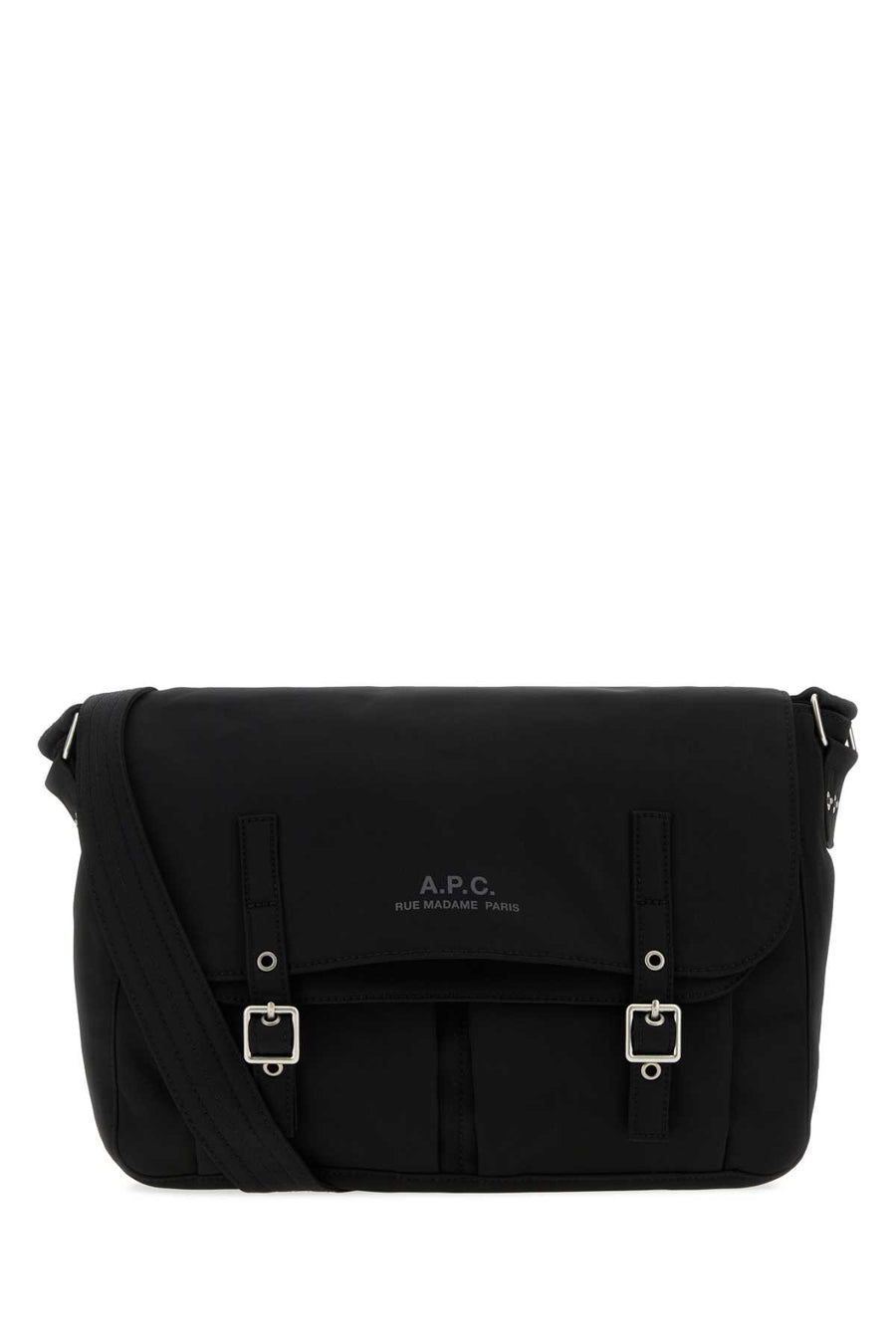 A.P.C. Archive Exterior: 100% Polyester shoulder bag in black