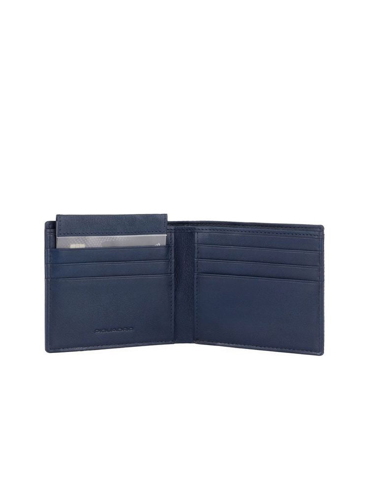Piquadro 100% Recycled Polyester wallet in navy