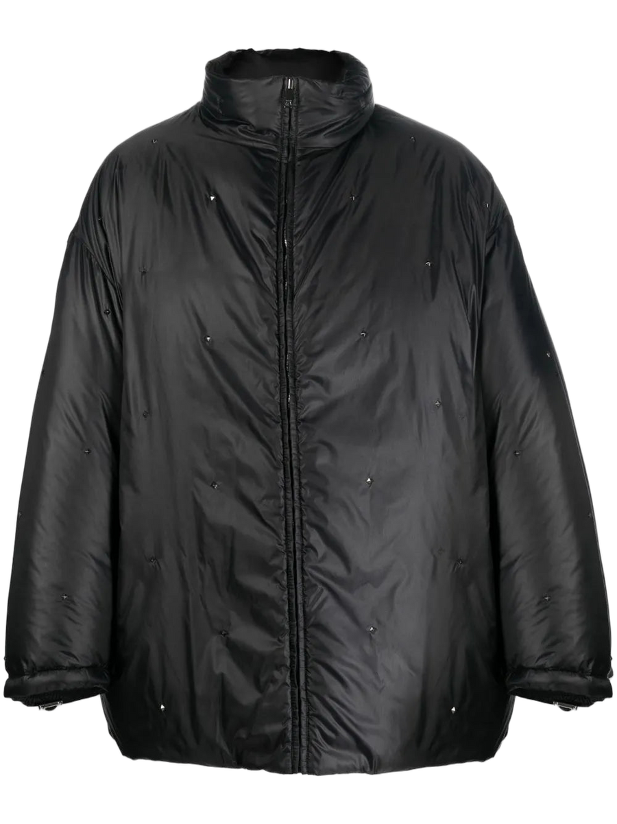 Valentino Down-feather filling with nylon shell down jacket in black