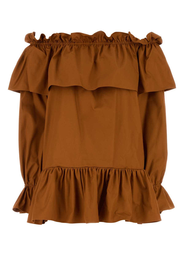 Saint Laurent 100% Cotton dress in caramel