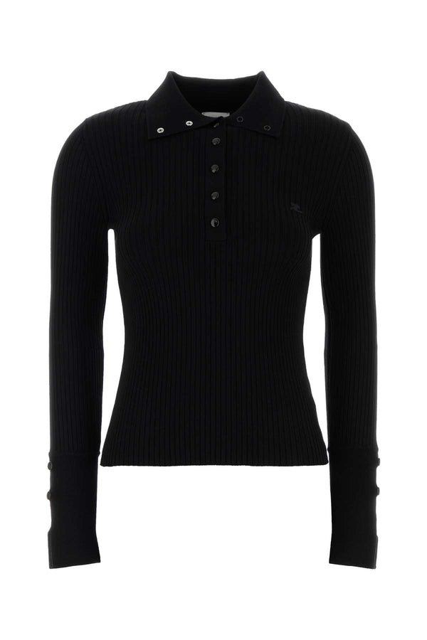 Courreges Polo 70% Viscose polo in black